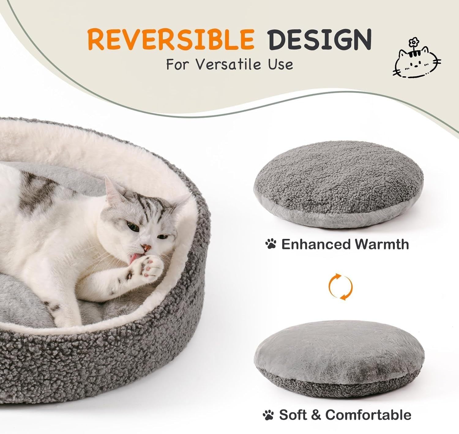 VelvetPaws™ Washable Plush Pet Bed – Orthopedic Round Bed for Small Dogs & Cats | Non-Slip, Soft, and Supportive