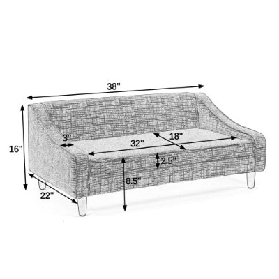 VelvetPaws™ Modern Elevated Dog Sofa – Irregular Armrest Design with Linen Fabric