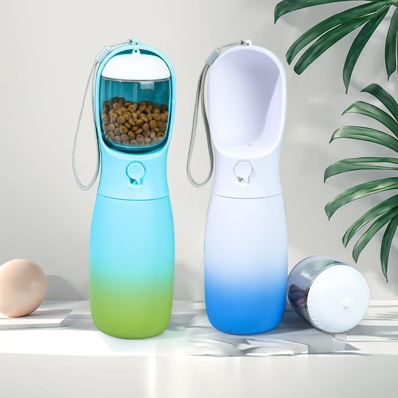 VelvetPaws™ DuoHydrate Gradient Travel Kettle – 2-in-1 Food & Water Bottle