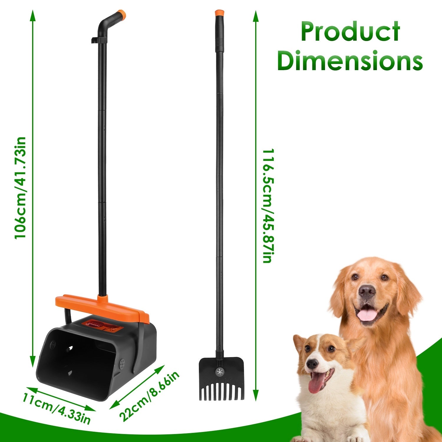 VelvetPaws™ Pooper Scooper Kit with Long Handle & Swiveling Bin