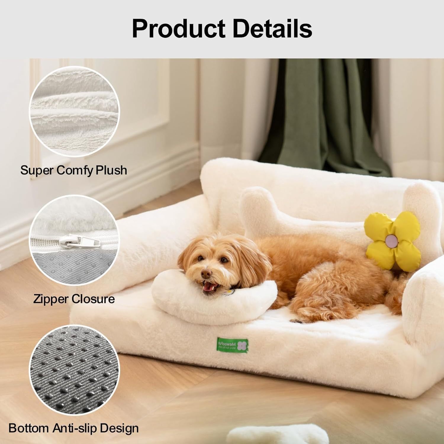 VelvetPaws™ 3-in-1 Elevated Pet Sofa with Washable Cushion – Adjustable Comfort for Dogs & Cats