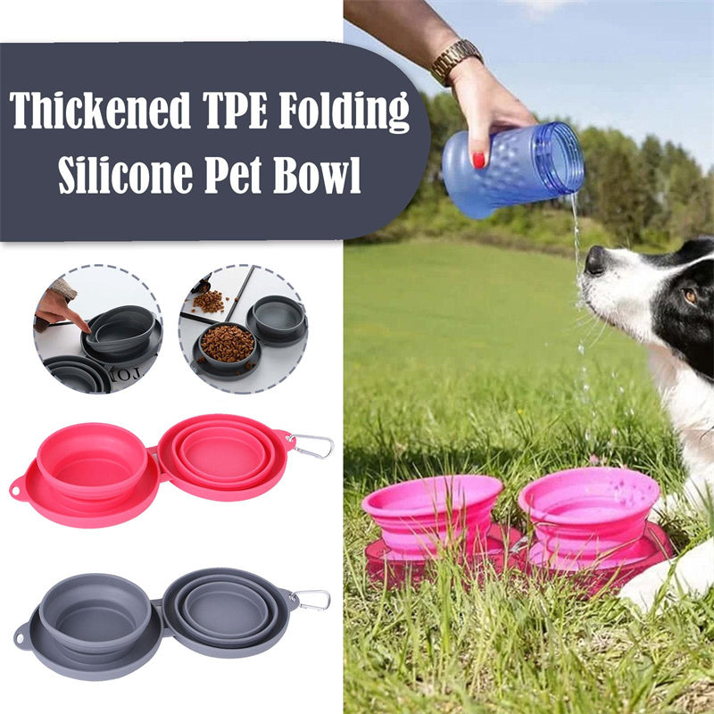 VelvetPaws™ FoldEase™ Double Collapsible Pet Bowl Set