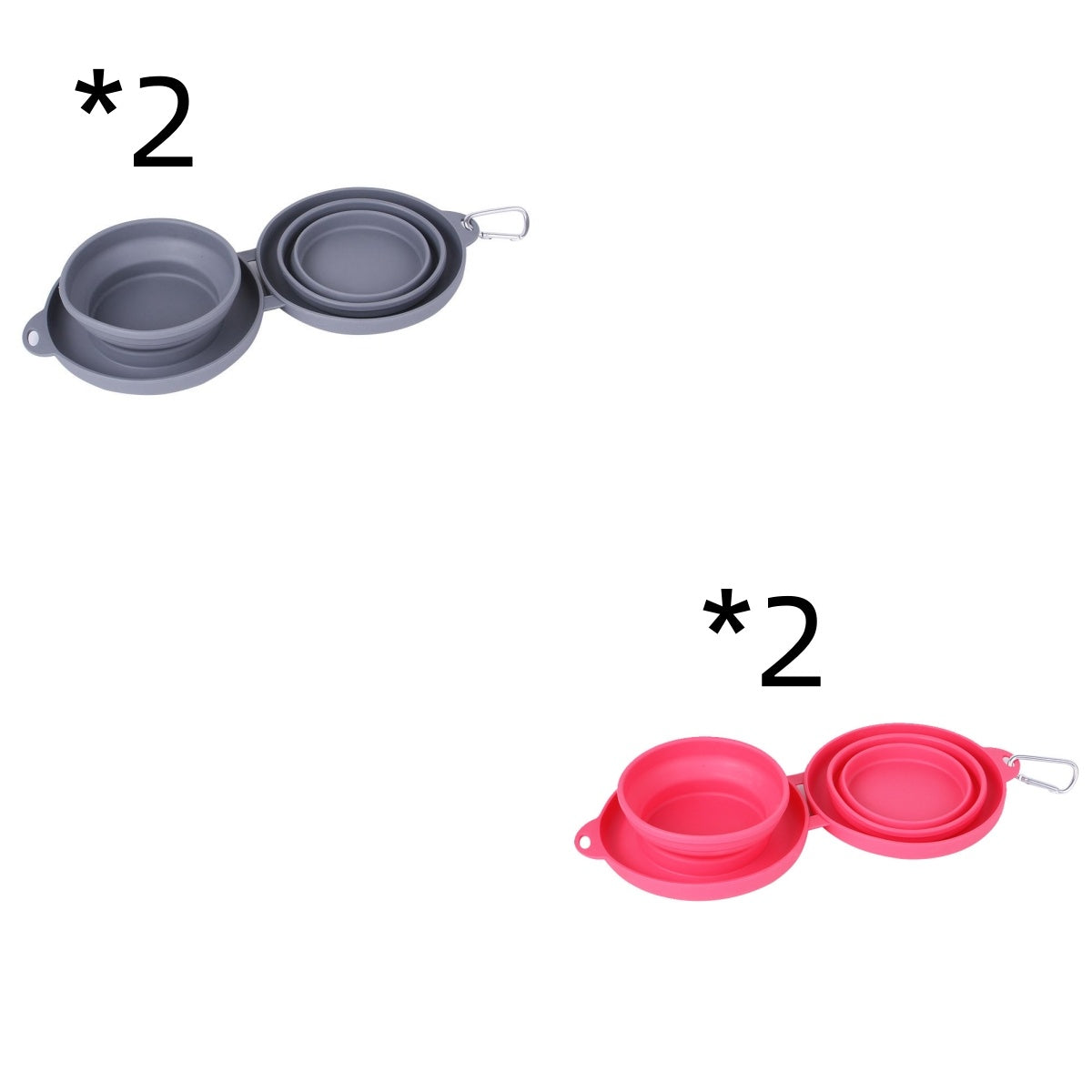 VelvetPaws™ FoldEase™ Double Collapsible Pet Bowl Set