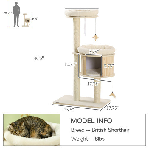 VelvetPaws™ Cloud Lounge Tower - 3 Level Cat Activity Tower