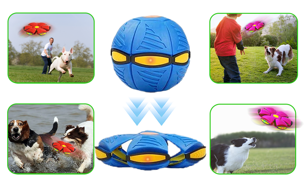 FlyMorph™ –  Magic UFO Flying Ball for Dogs & Kids | 2-in-1 Ball & Flying Saucer Toy (4-Pack)