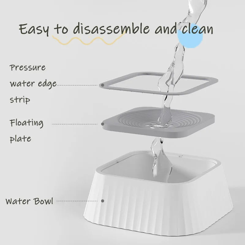 VelvetPaws™ FloatSip™ Splash-Proof Pet Water Bowl