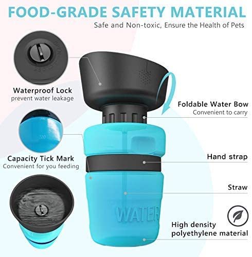 VelvetPaws™ TravelMate Foldable Pet Water Bottle – Leak-Proof Outdoor Companion