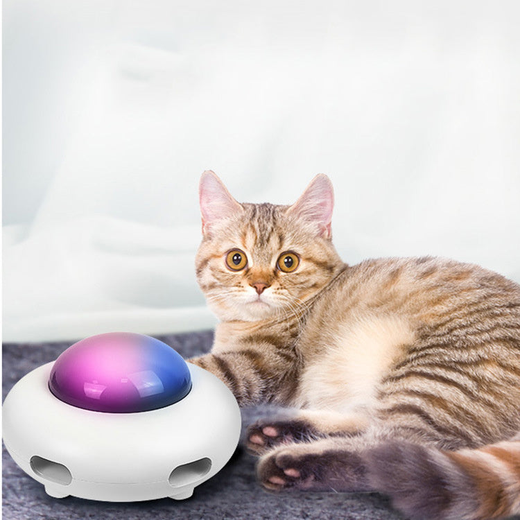 MeowUFO™ Smart Cat Teaser Toy – UFO Gravity Turntable with Feather Teaser
