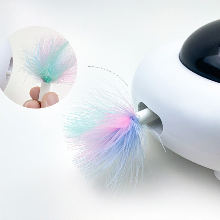 MeowUFO™ Smart Cat Teaser Toy – UFO Gravity Turntable with Feather Teaser