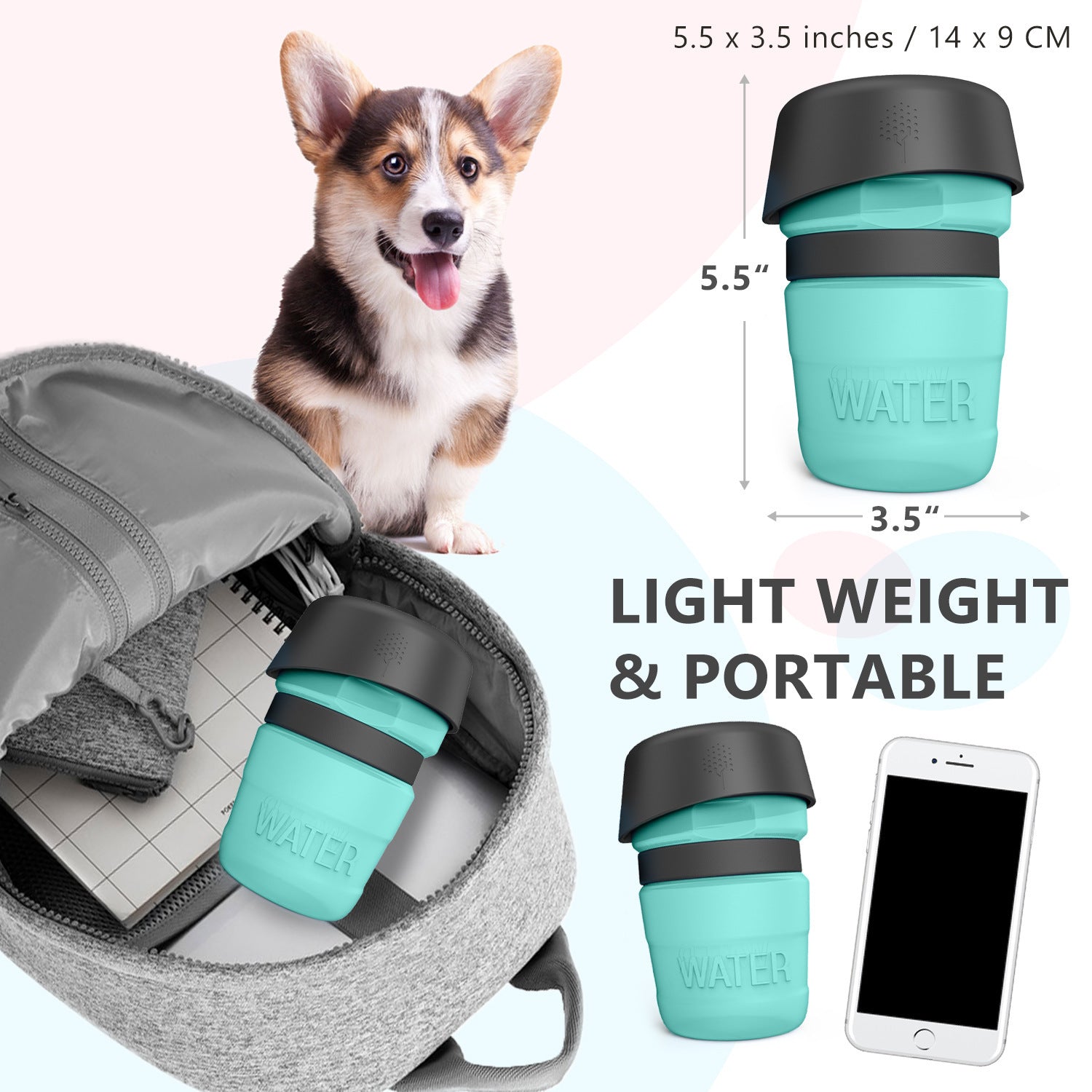 VelvetPaws™ TravelMate Foldable Pet Water Bottle – Leak-Proof Outdoor Companion