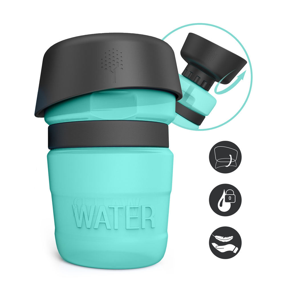 VelvetPaws™ TravelMate Foldable Pet Water Bottle – Leak-Proof Outdoor Companion