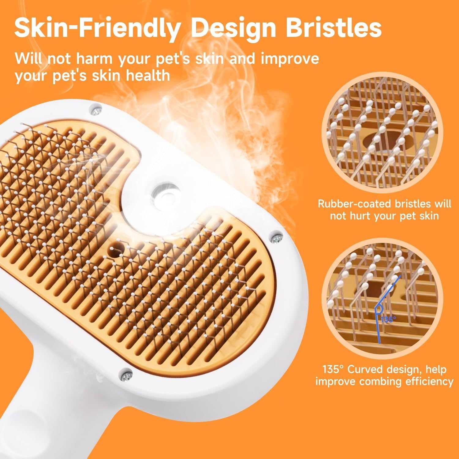 VelvetPaws™ SteamGroom 3-in-1 Pet Steam Brush