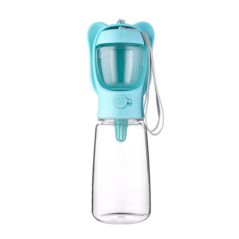 VelvetPaws™ PureFlow 2-in-1 Pet Water Bottle with Filter – Travel Food & Water Dispenser