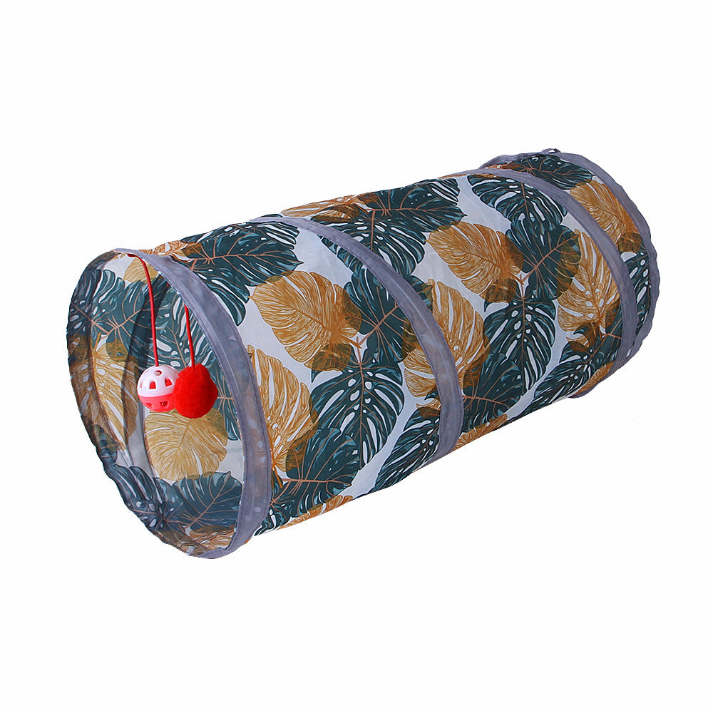 VelvetPaws™ Foldable Cat Tunnel Printing Toy