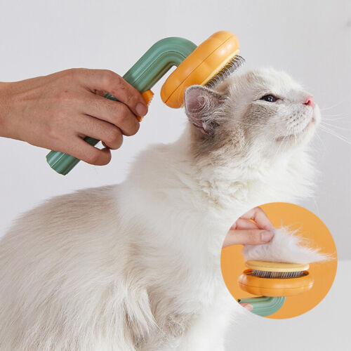 VelvetPaws™ Pumpkin Groom™ Self-Cleaning Slicker Brush