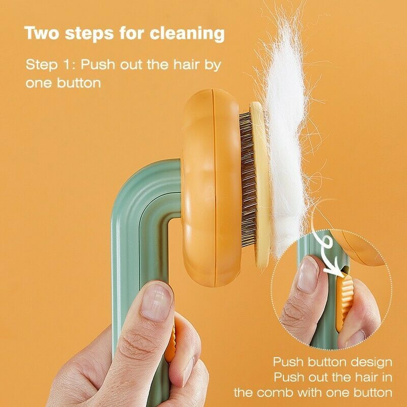 VelvetPaws™ Pumpkin Groom™ Self-Cleaning Slicker Brush