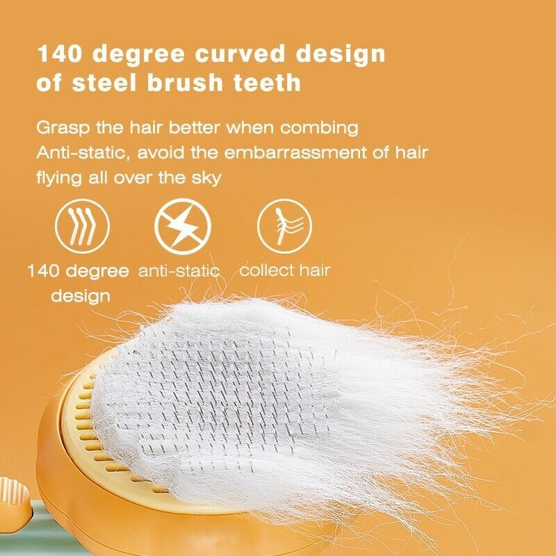 VelvetPaws™ Pumpkin Groom™ Self-Cleaning Slicker Brush