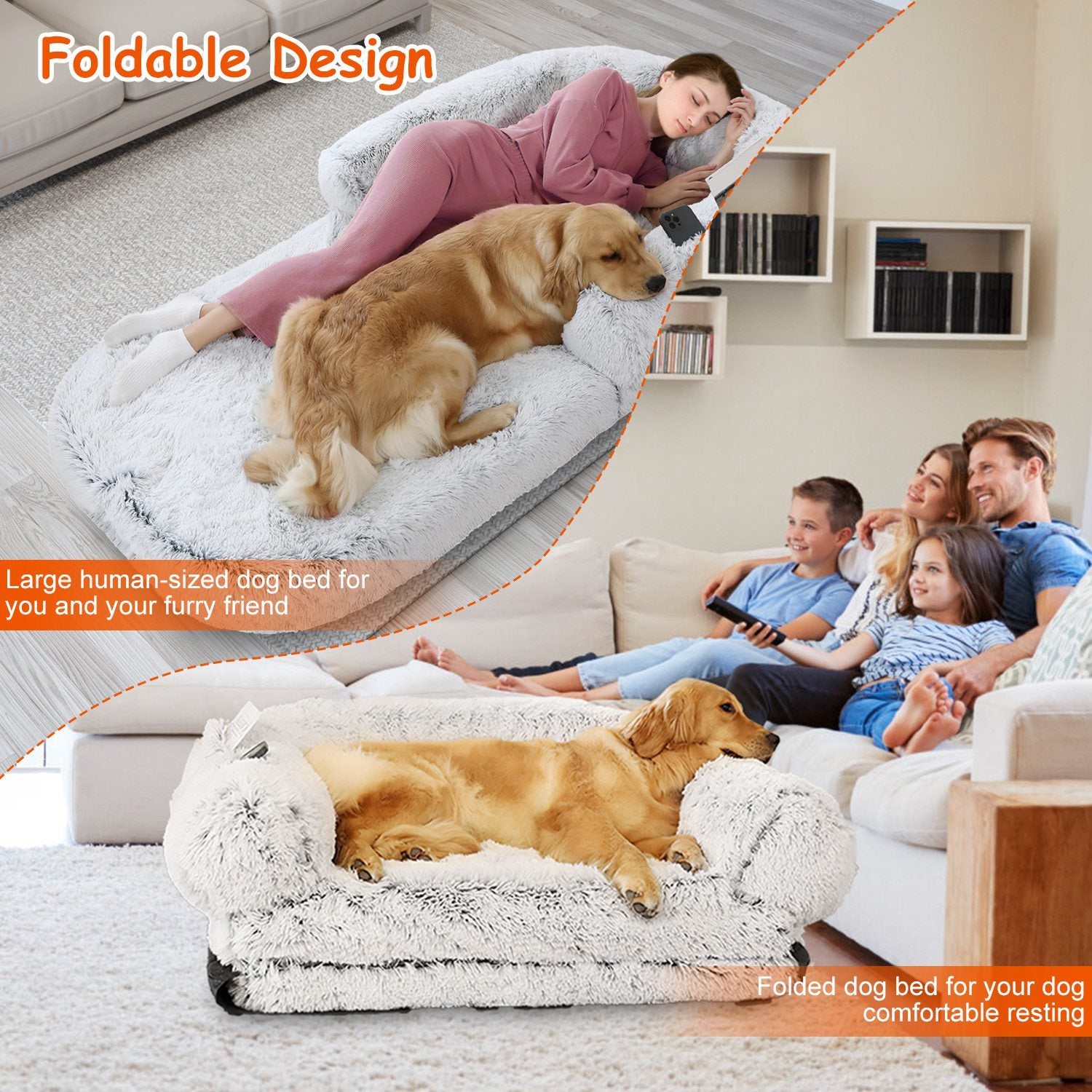 VelvetPaws™ Dual-Layer Orthopedic Dog Bed – Memory Foam Comfort with Non-Slip Base