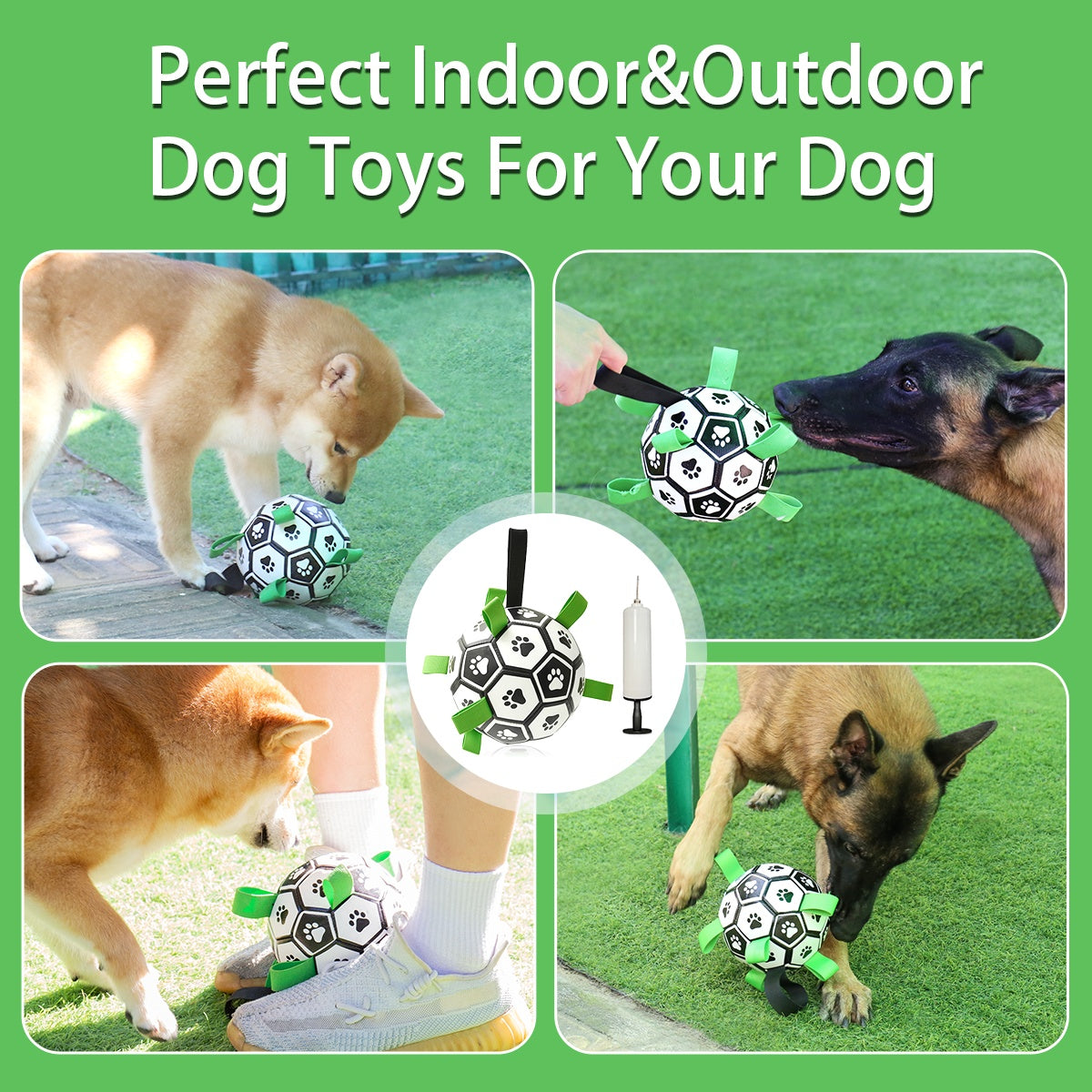 PawSoccer™ – Interactive Dog Football Toy, PU Training & Fetch Ball