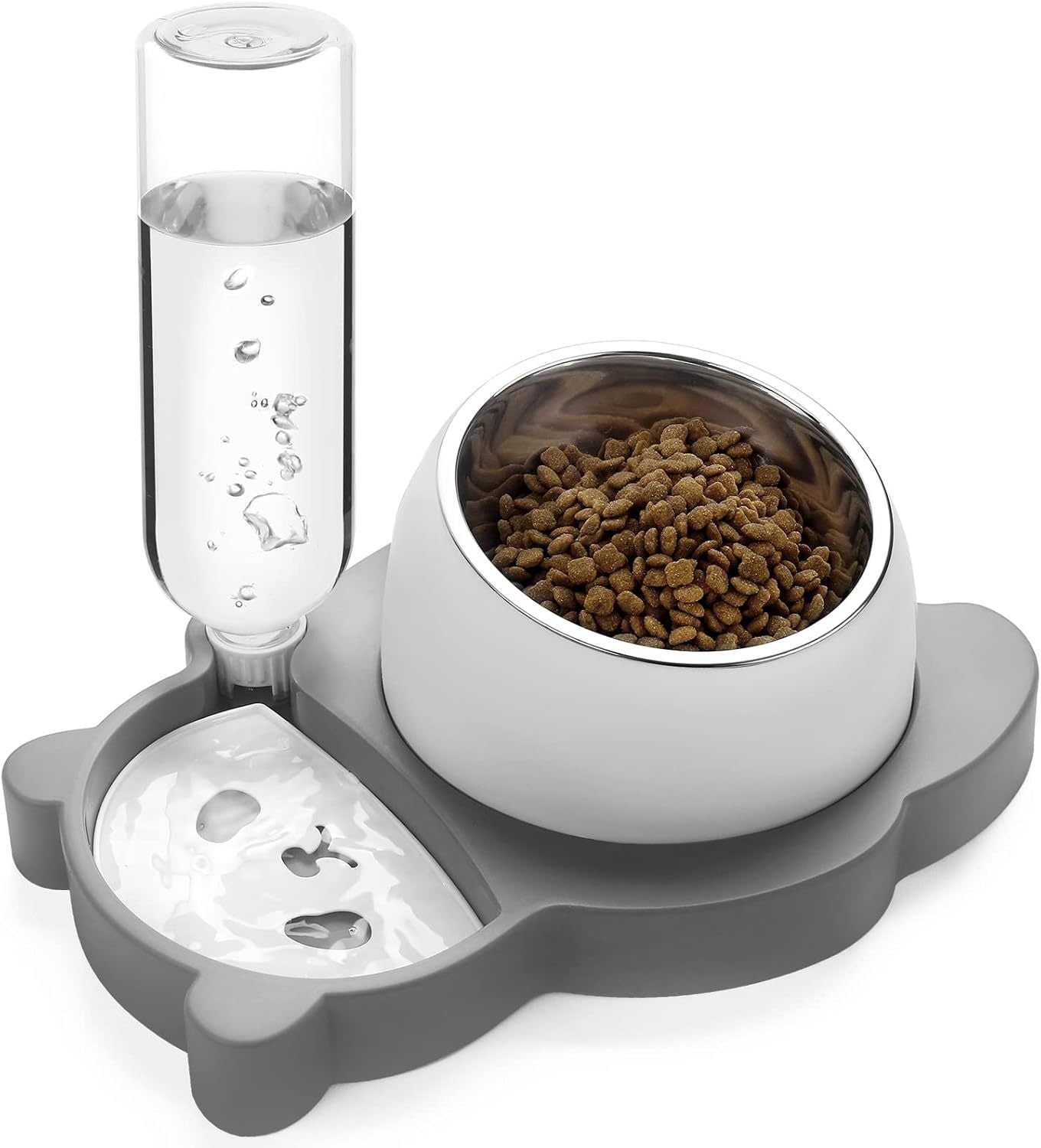 VelvetPaws™ PandaRise™ Elevated Cat & Dog Feeder with Automatic Water Dispenser