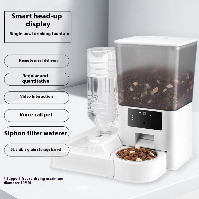 VelvetPaws™ Double Bowl Smart Surveillance Feeder + Video Calling  (5L)