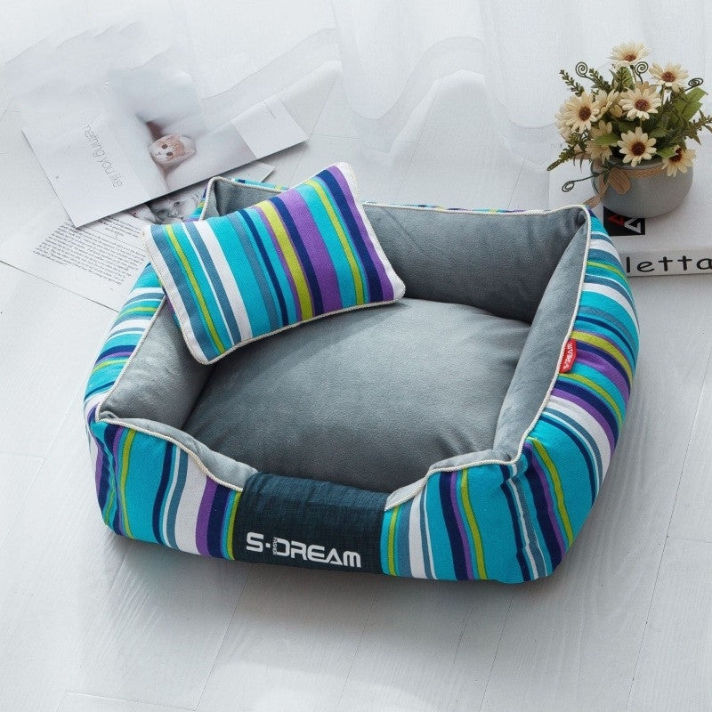 VelvetPaws™ Space Stripe Pet Couch
