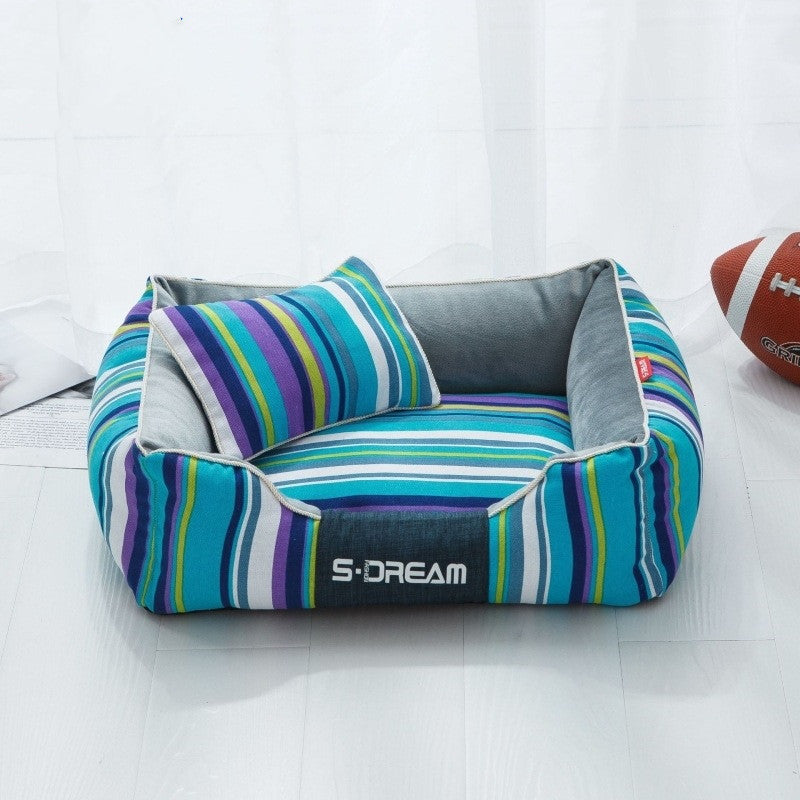 VelvetPaws™ Space Stripe Pet Couch