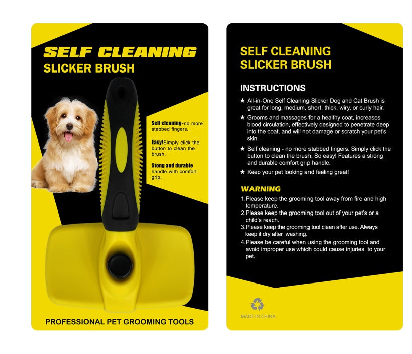 VelvetPaws™ GlideGroom™ Self-Cleaning Slicker Brush