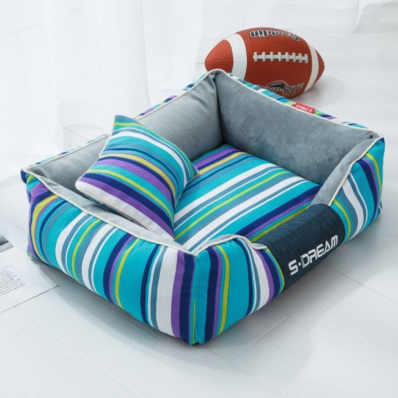 VelvetPaws™ Space Stripe Pet Couch