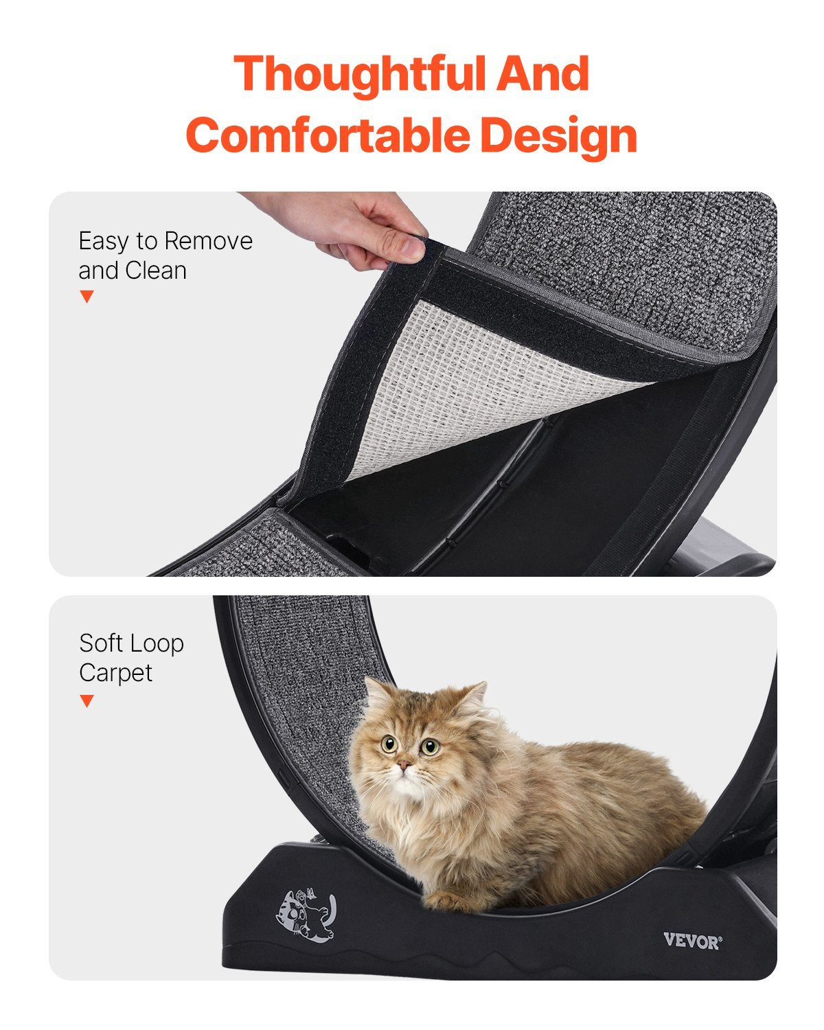 VelvetPaws™ Compact Indoor Cat Exercise Wheel – Quiet Running Treadmill for Small Cats (31.5") | Safe & Stable Fitness Wheel