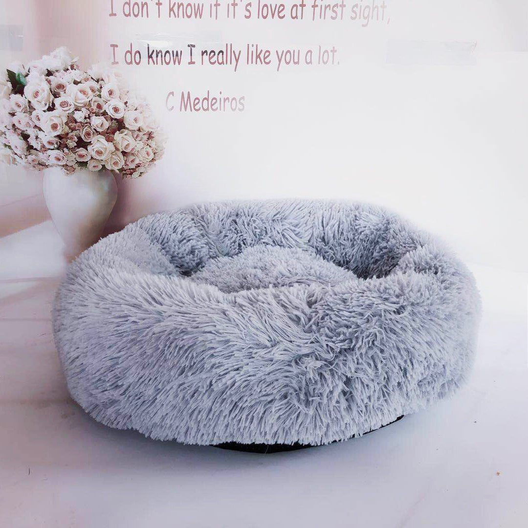 VelvetPaws™ Plush Donut Pet Bed