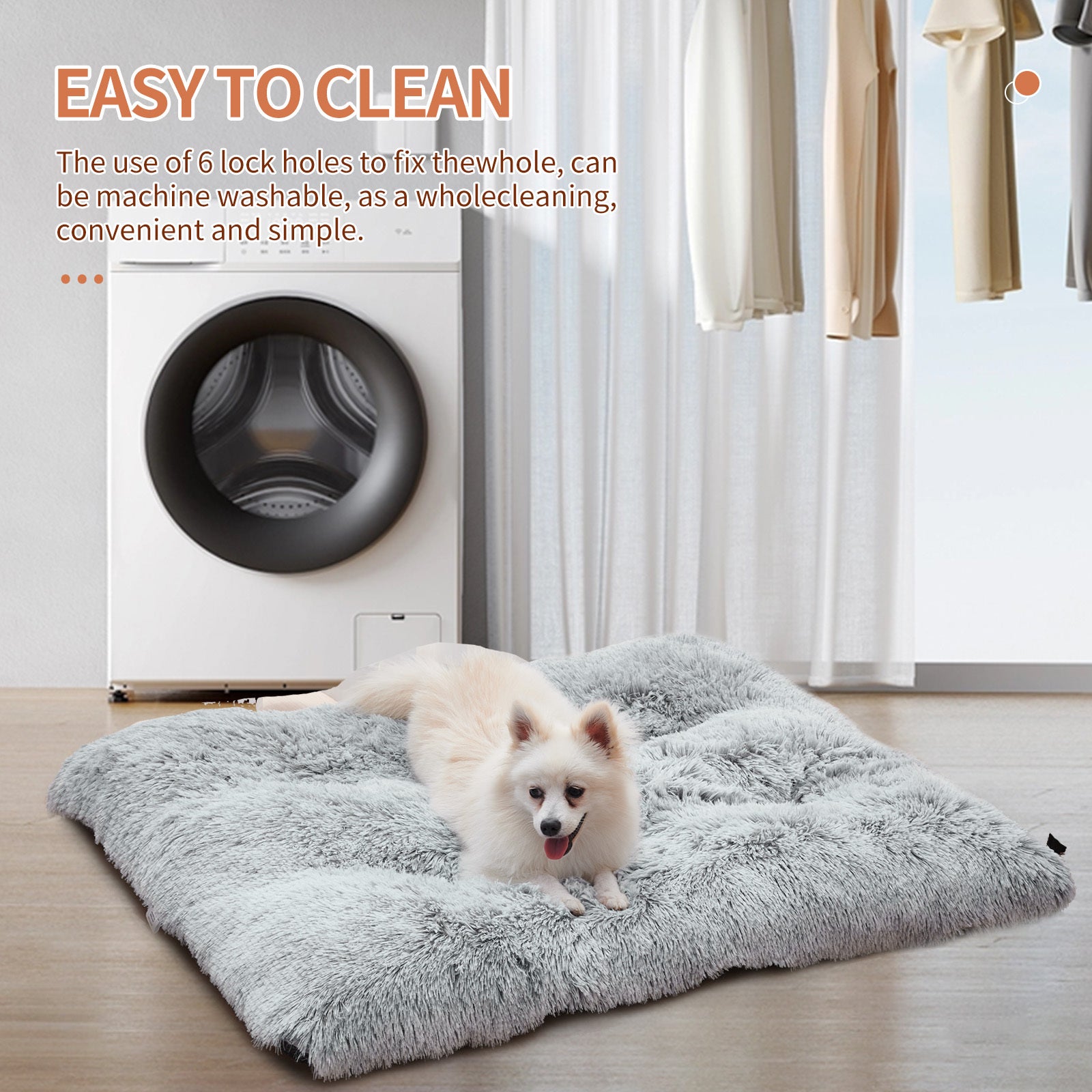 VelvetPaws™ Fluffy Faux Fur Dog Bed – Calming, Washable Crate Mat with Anti-Slip Bottom for Dogs & Cats