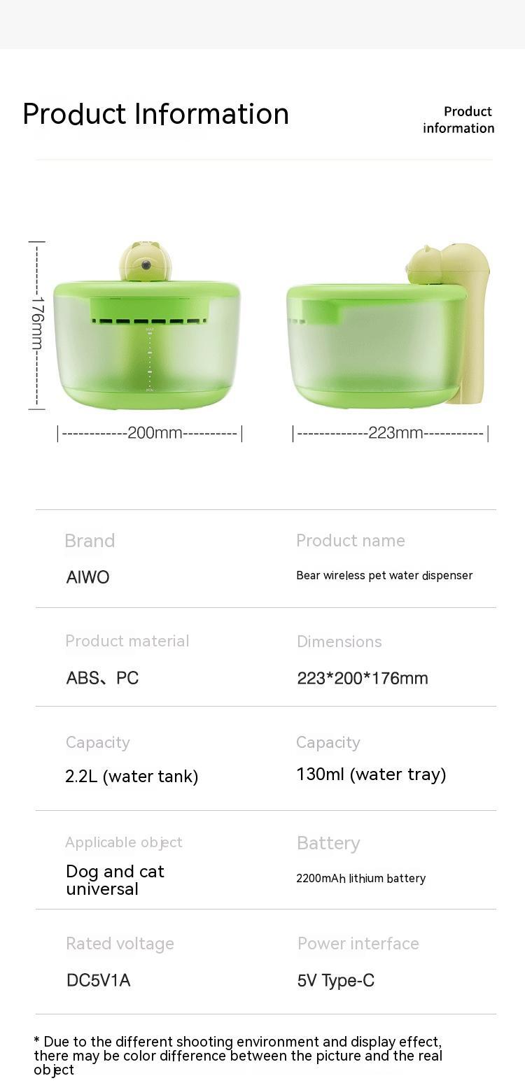 VelvetPaws™ Wireless Smart Pet Water Fountain – Motion Sensor Automatic Hydration System