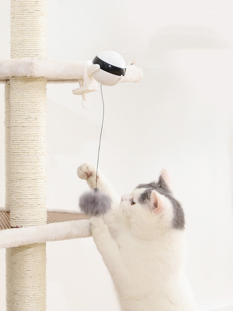 SkyTease™ – Automatic Lifting Cat Toy, Interactive Puzzle Teaser with Fur Ball