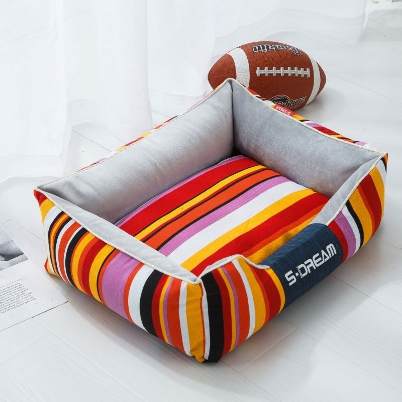 VelvetPaws™ Space Stripe Pet Couch