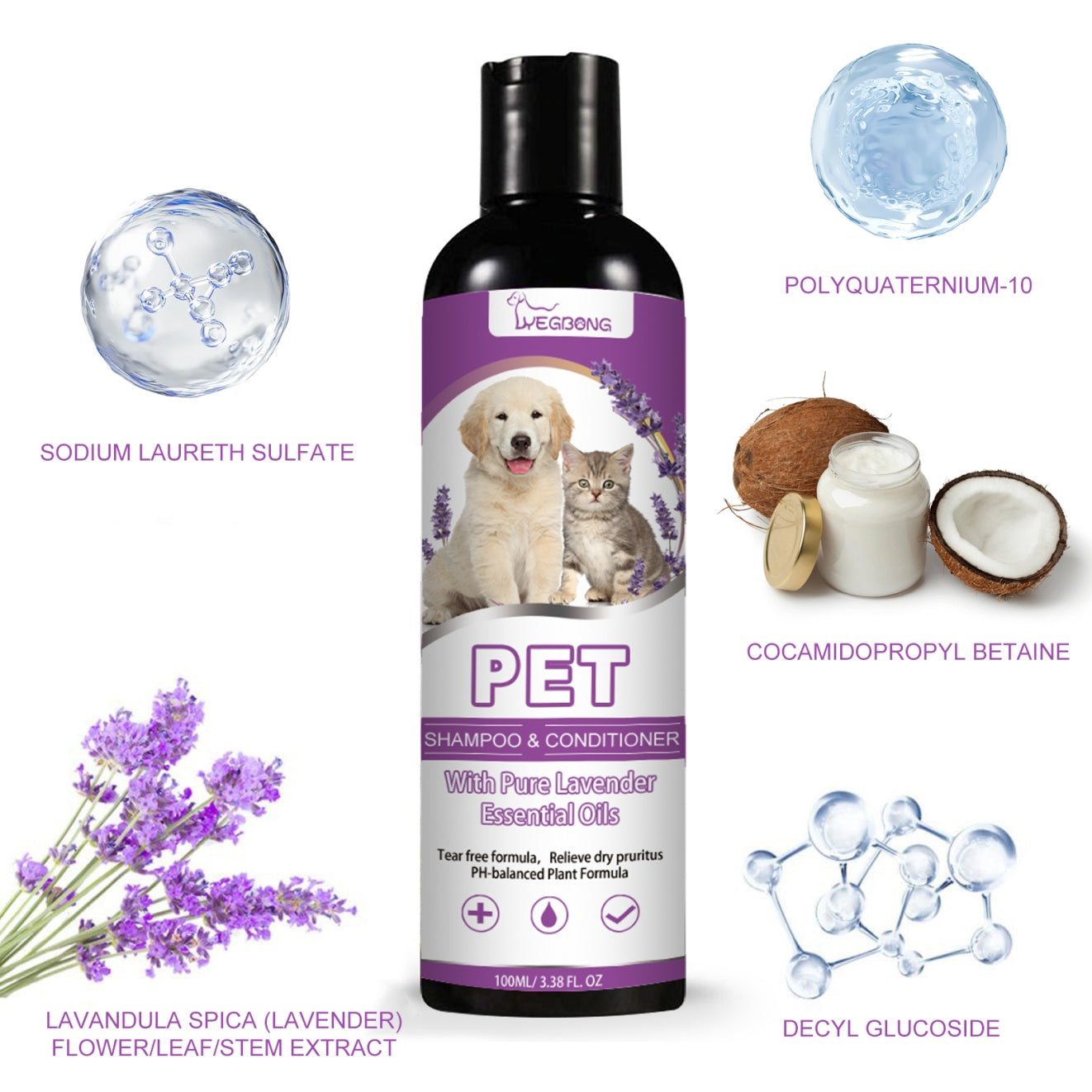 Yegbong™ Pet Shampoo – For Soft, Shiny & Itch-Free Fur
