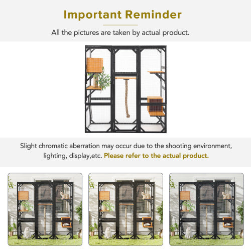 VelvetPaws™ Outdoor Cat Catio Enclosure with Double Doors, Condos & Platforms