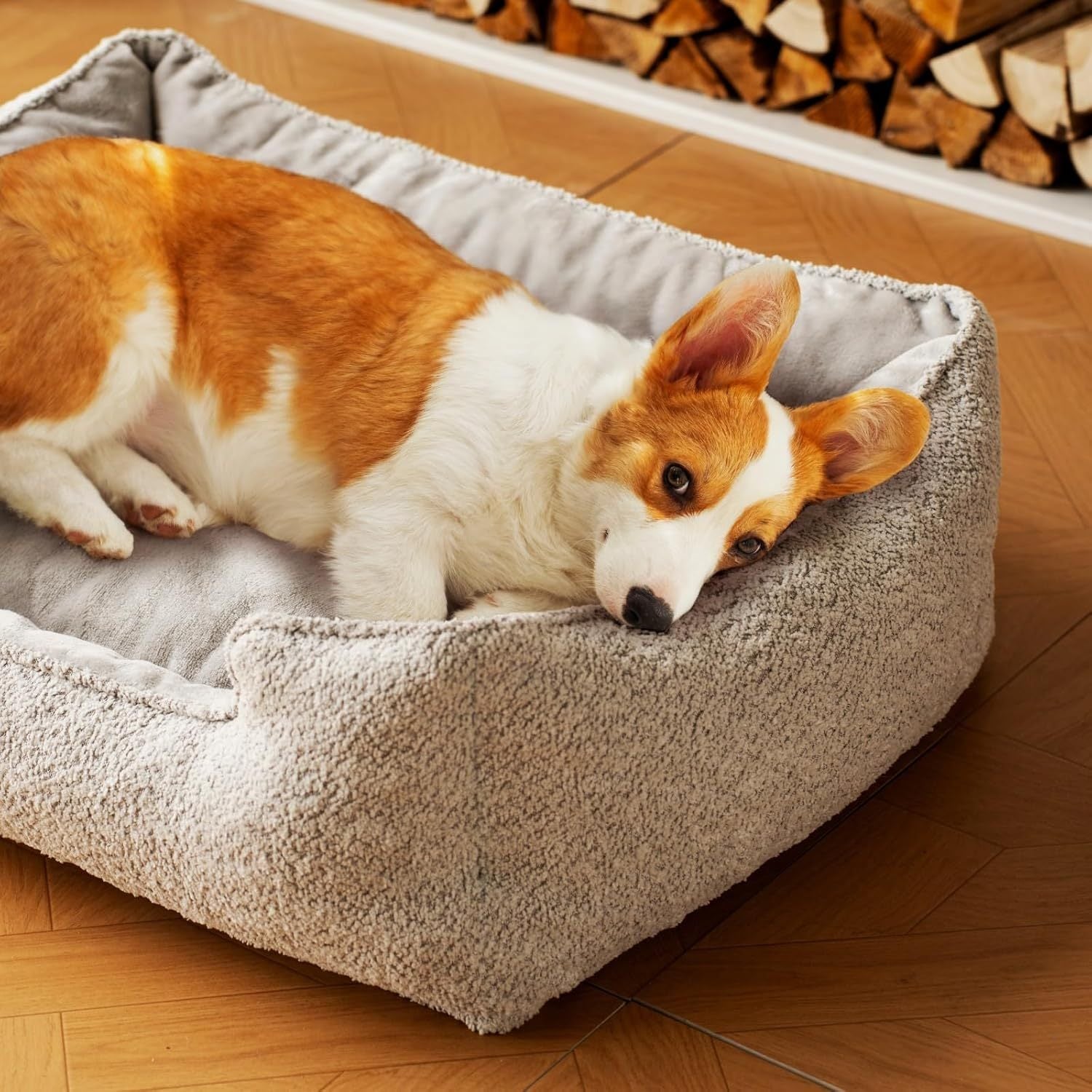 VelvetPaws™ Medium Orthopedic Dog Bed – Washable Rectangle Bed with Warming & Calming Comfort | Waterproof & Anti-Slip Design