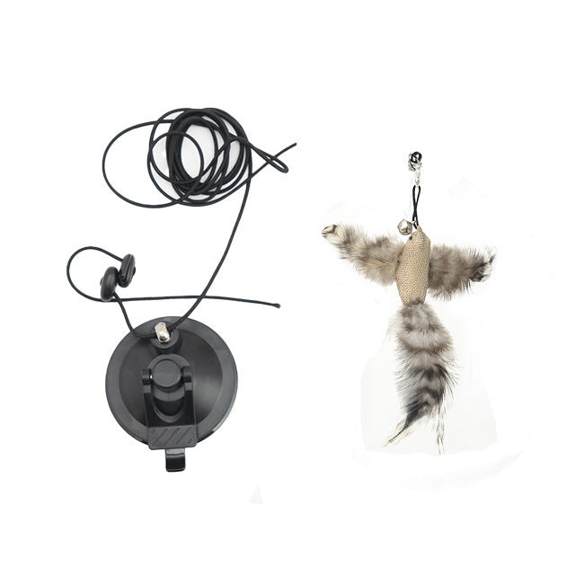 Swing’n’Paw™ Hanging Cat Teaser Toy – Plush Bird with Suction Cup for Cats