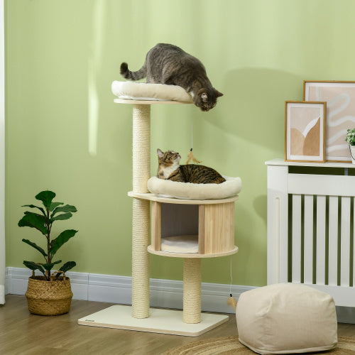 VelvetPaws™ Cloud Lounge Tower - 3 Level Cat Activity Tower