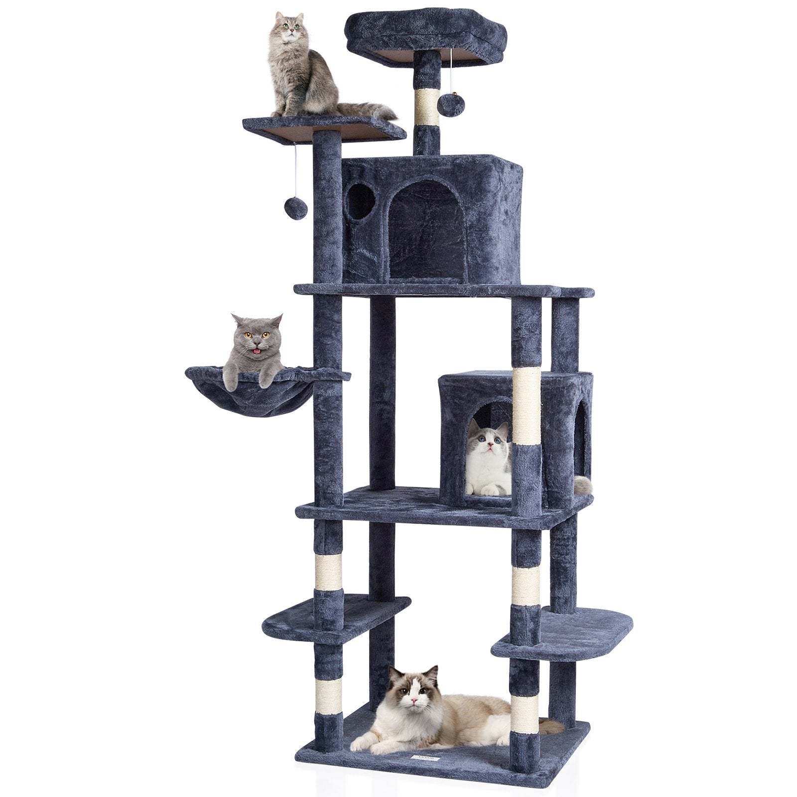 VelvetPaws™ Cat Playhouse Tower | Cat Tree with Condos