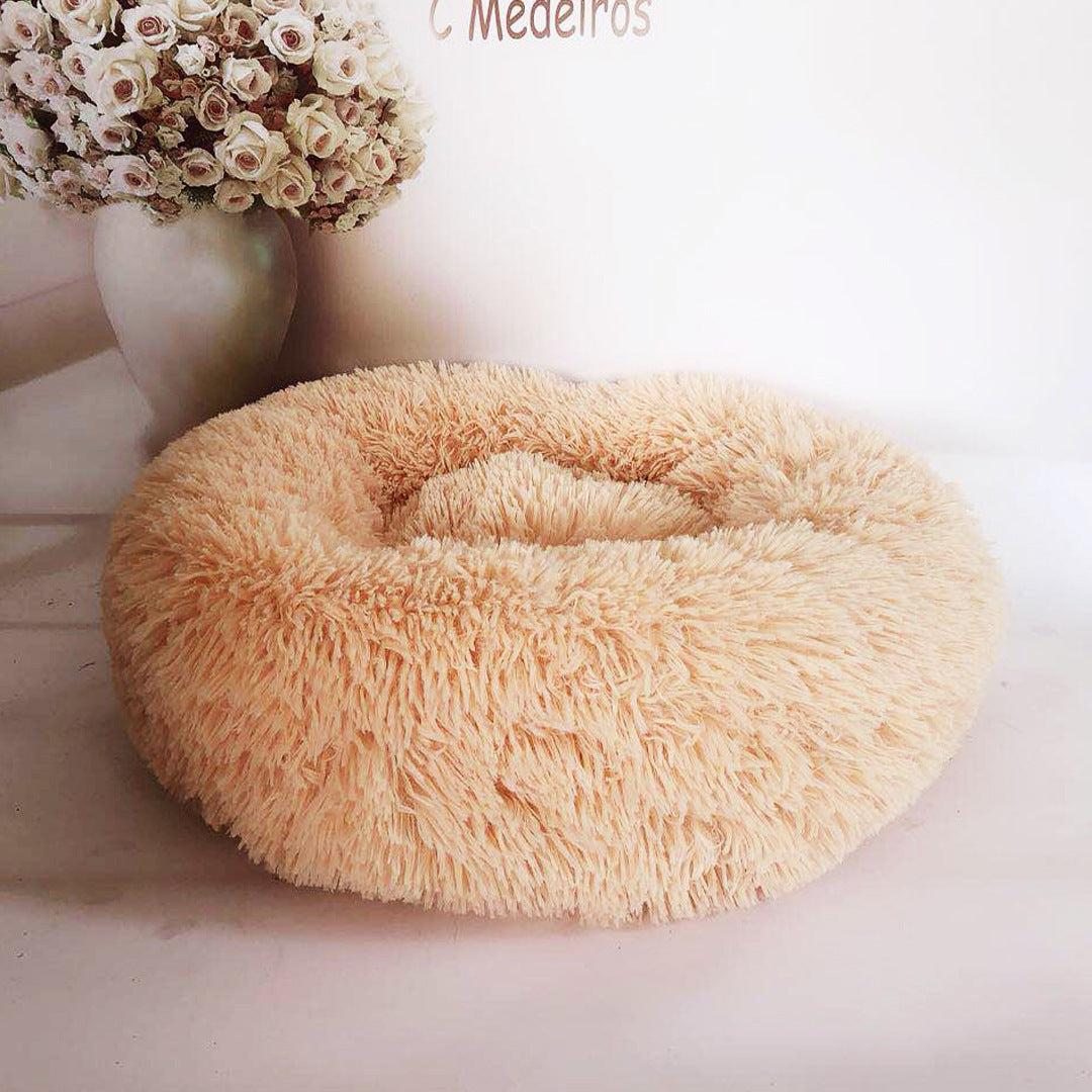 VelvetPaws™ Plush Donut Pet Bed