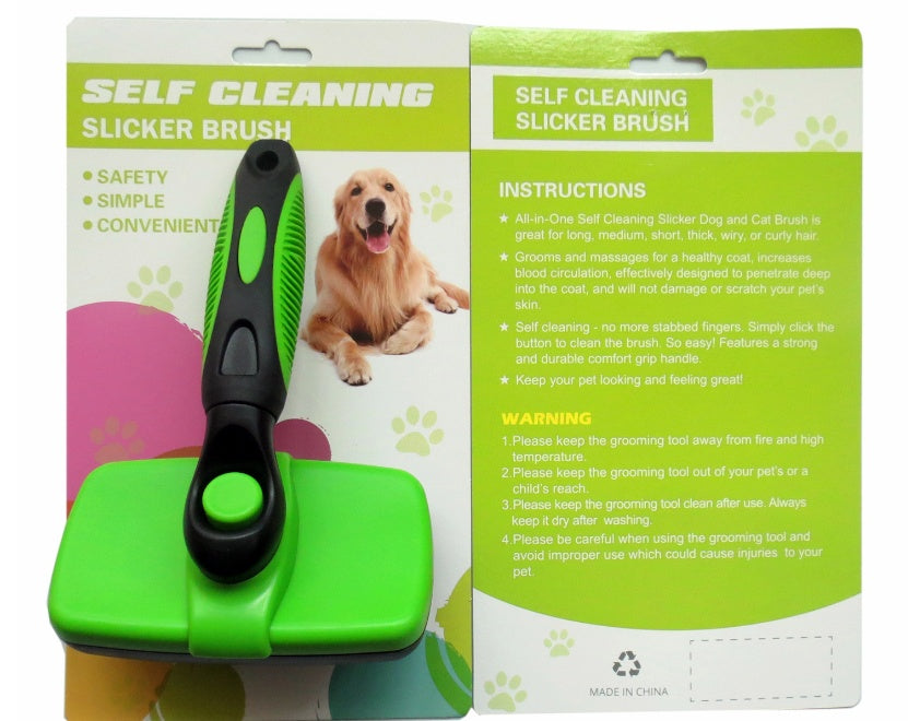 VelvetPaws™ GlideGroom™ Self-Cleaning Slicker Brush