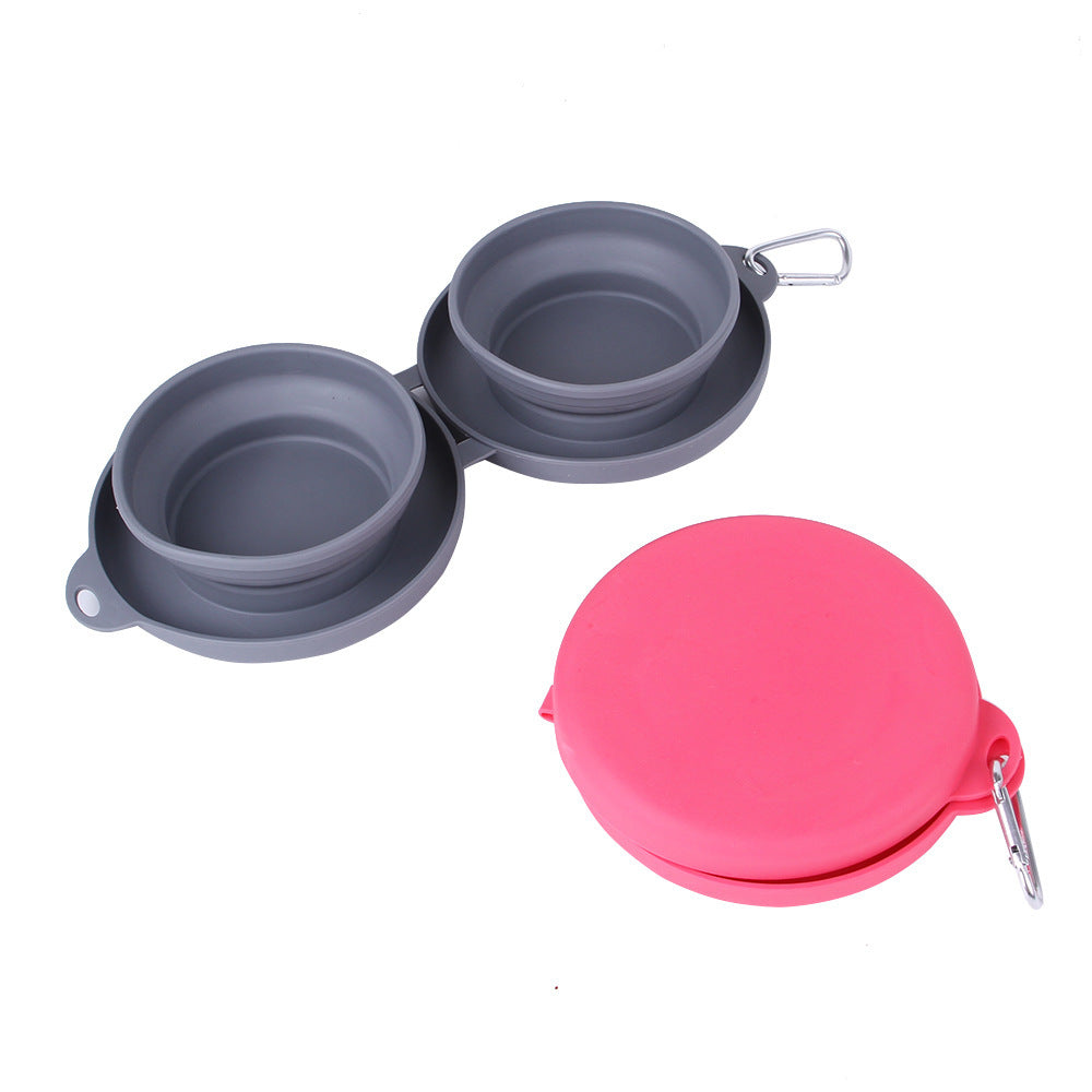VelvetPaws™ FoldEase™ Double Collapsible Pet Bowl Set