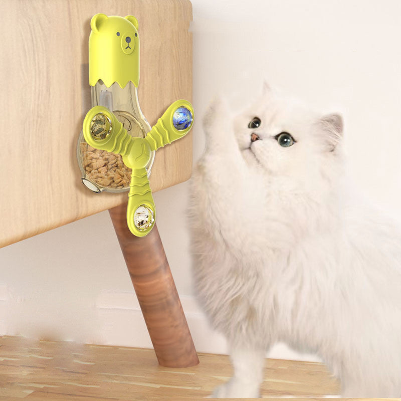 GlowFeast™ Cat Toy – Light-Up Rotating Interactive Feeder & Treat Dispenser