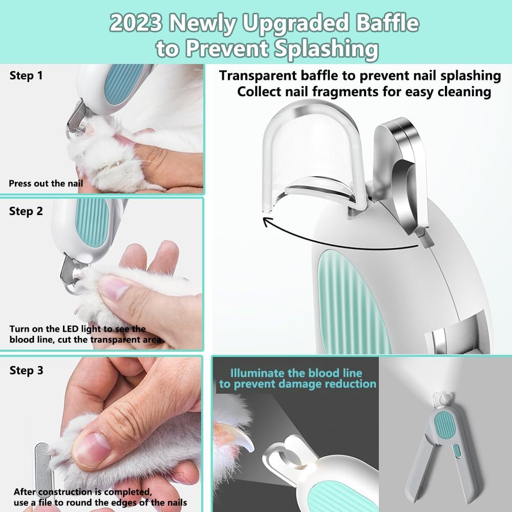 VelvetPaws™ LED Pet Nail Clippers –  for Dogs & Cats