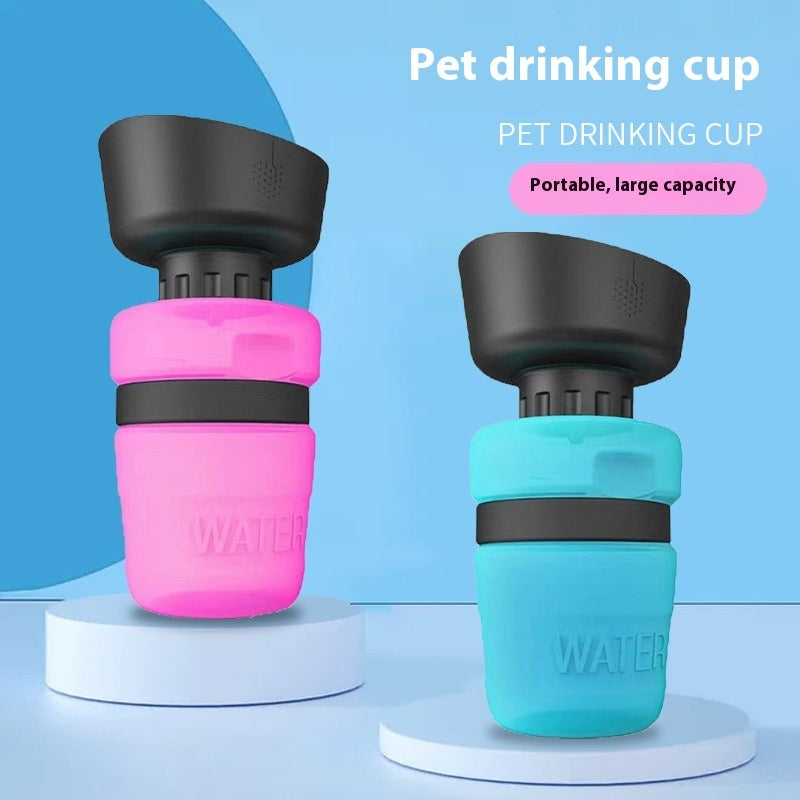 VelvetPaws™ TravelMate Foldable Pet Water Bottle – Leak-Proof Outdoor Companion