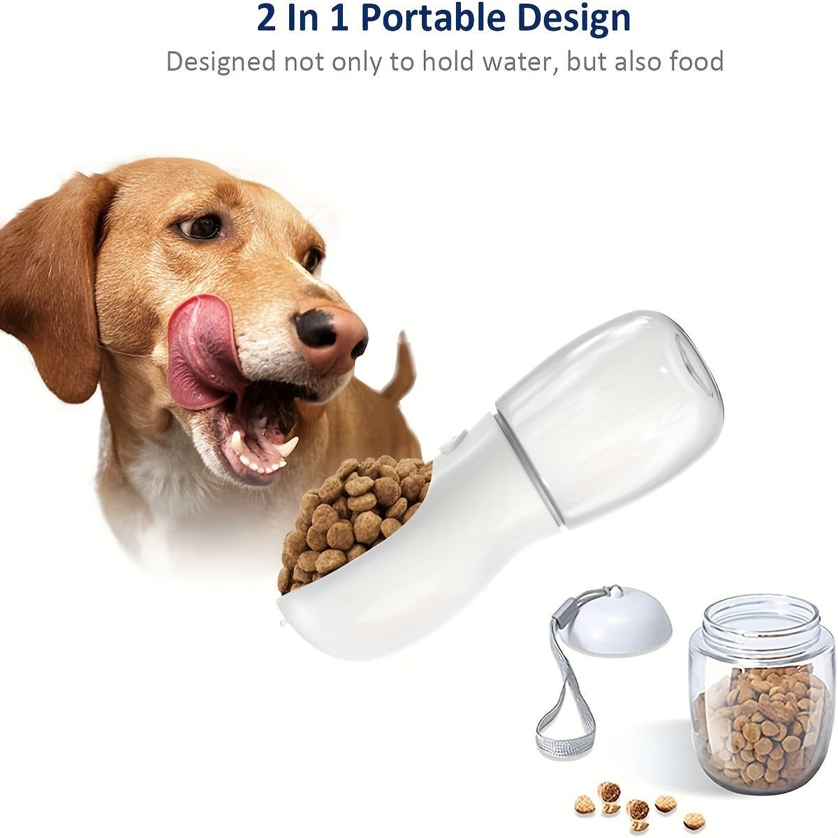 VelvetPaws™ PureFlow 2-in-1 Pet Water Bottle with Filter – Travel Food & Water Dispenser