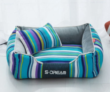 VelvetPaws™ Space Stripe Pet Couch