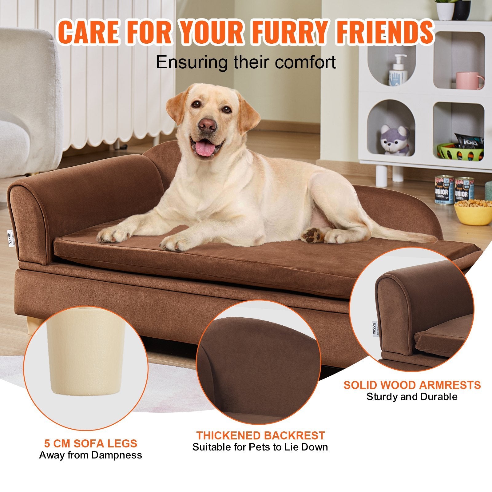 VelvetPaws™ Luxury Pet Sofa  – Soft Velvety Couch with Storage, Washable Cover